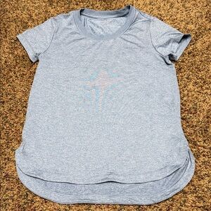 Athleta Light Blue Heathered up Tempo Short Sleeve Tee